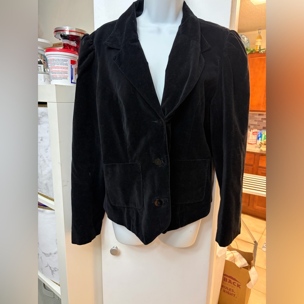 Haggar Women's Black Velvet Blazer